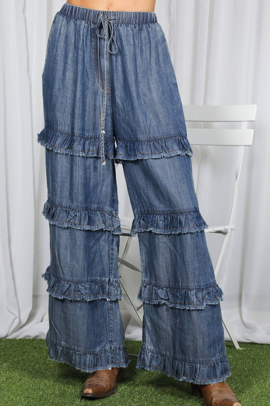 Ruffle Some Feathers Chambray Pants