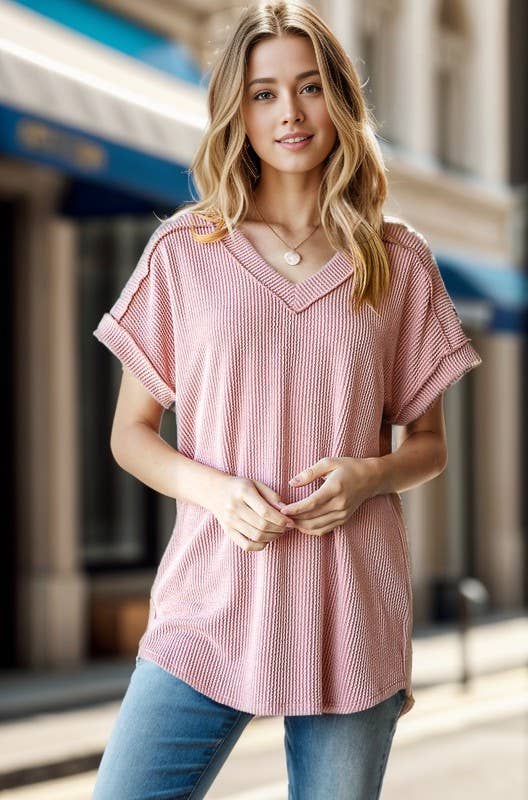 Solid Urban Comfy Ribbed Top