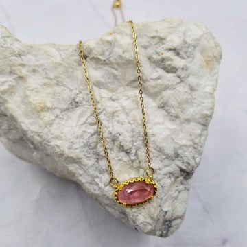 Oval Zircon Pendant Necklace