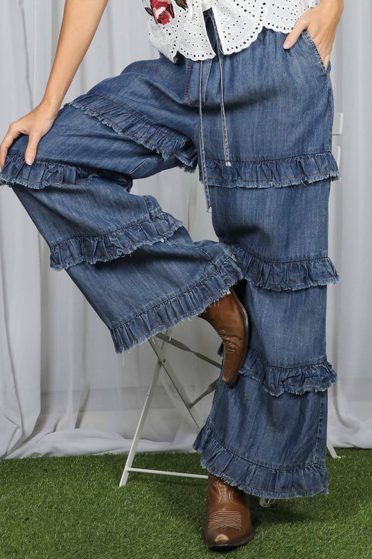 Ruffle Some Feathers Chambray Pants