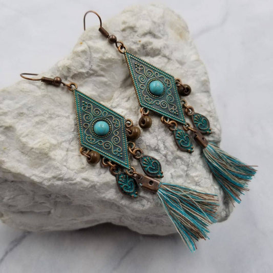 Boho Diamond Fringe Earring