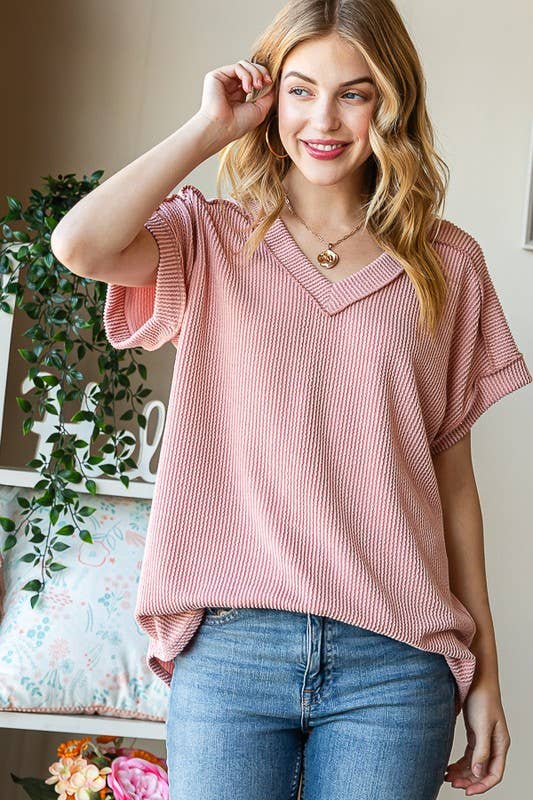 Solid Urban Comfy Ribbed Top