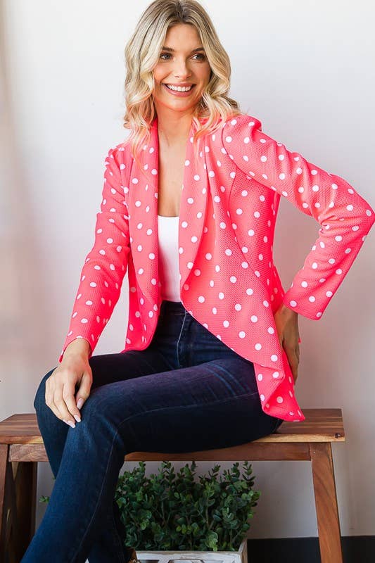Polka Dot Open Blazer