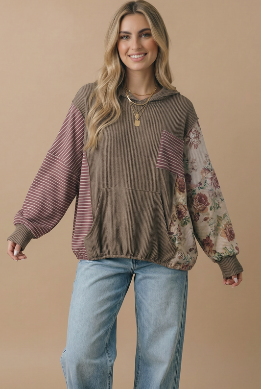 Patchwork Daydream Oversized Hoodie