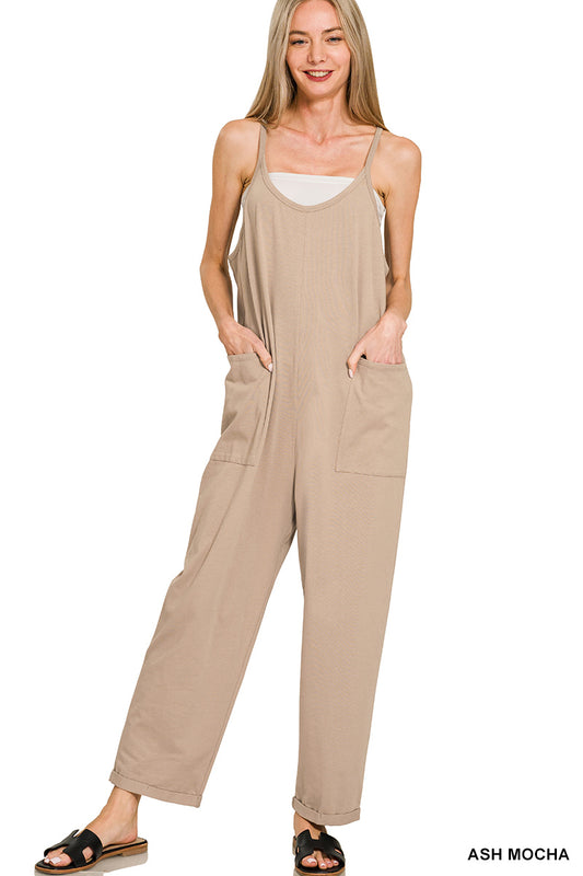 Spaghetti Strap Pocketed Jumpsuit