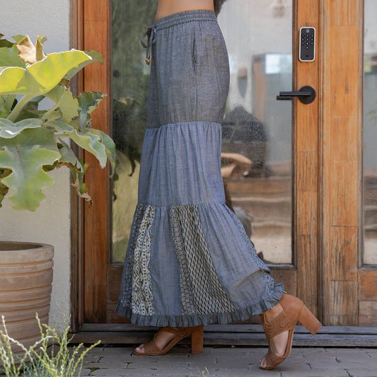 Runway-Ready Knit & Woven Pants with Prints & Relaxed Drape