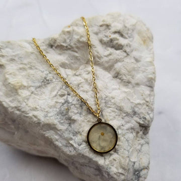 Gold Plated Disc Mustard Seed Necklace