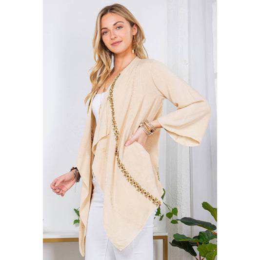 Bohemian Elegance: Stonewashed Rayon Kimono