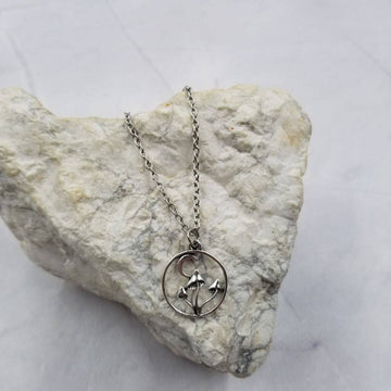Moon Mushroom Pendant Necklace