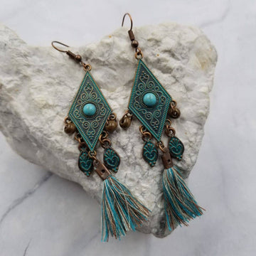 Boho Diamond Fringe Earring