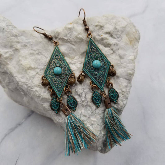 Boho Diamond Fringe Earring