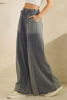 Model wearing Denim Blue Coastal Breeze Wide-Leg Pants, alternate view